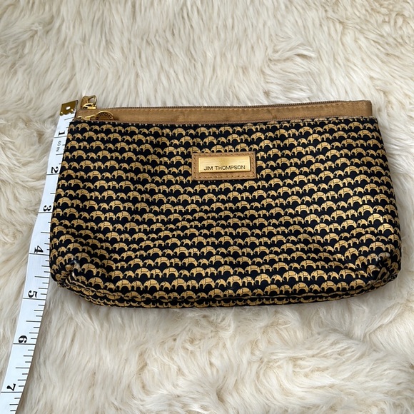 JIM THOMPSON Cosmetic Bag w/ Mirror Elephant Zippered Pouch + paper shopping bag - Picture 9 of 15